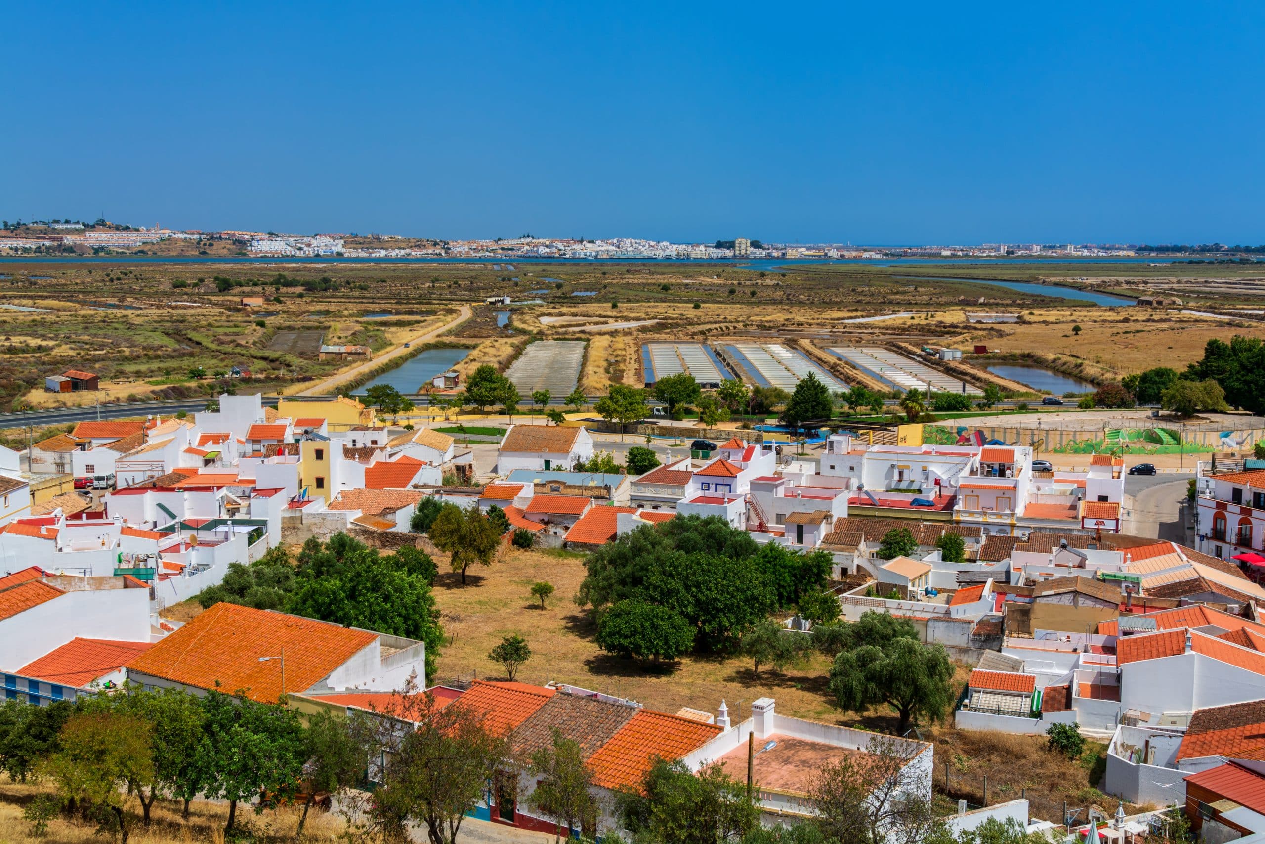 Castro Marim Portugal. 3 August 2018. View of  Castro Marim Village in Algarve Portugal.Castro Marim, Portugal.